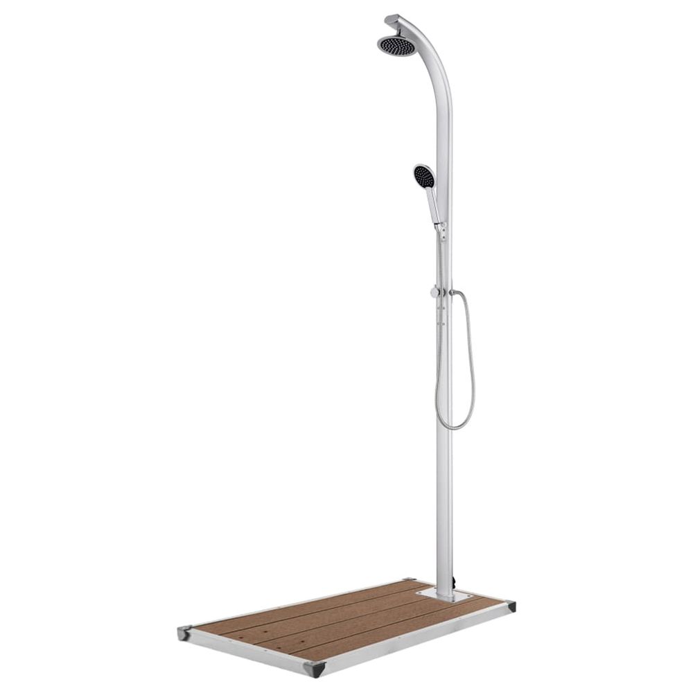 Douche de jardin avec base marron 220 cm aluminium