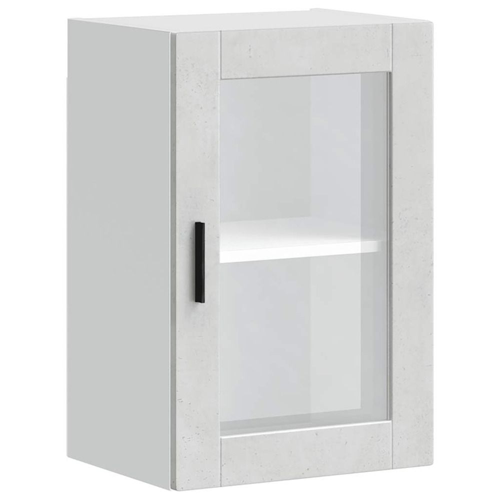 Armoire murale de cuisine avec porte en verre porto gris béton