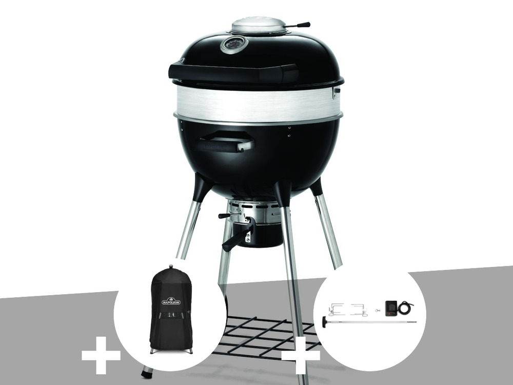 Barbecue à charbon charcoal kettle pro 47 cm + housse pour barbecue à charbon ke