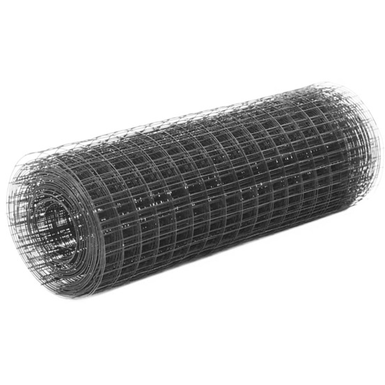 Grillage acier avec revêtement en pvc 25x0,5 m gris