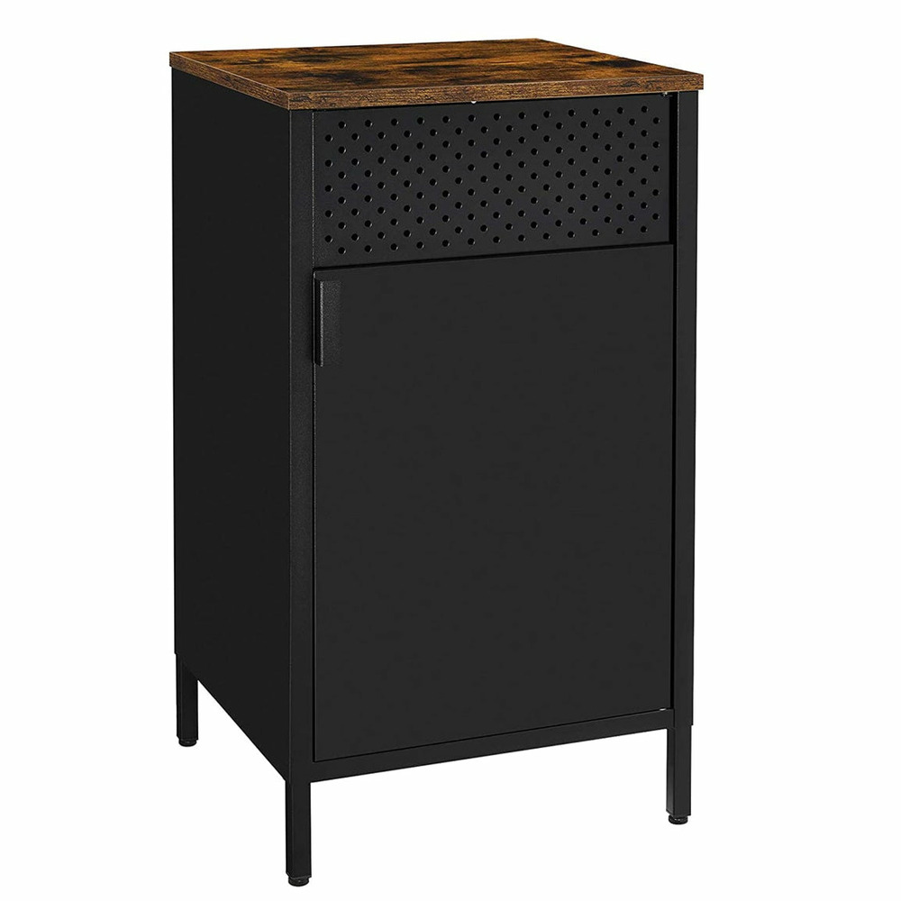 Meuble de rangement buffet en métal 42,5 x 40 x 76 cm double porte fermeture magnétique cadre en acier noir