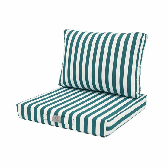 Coussins pour salon de jardin déhoussable 60x60cm rayure vert