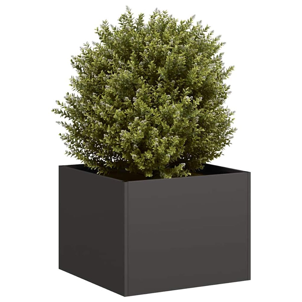 Jardinière carrée acier potager pour jardin terrasse noir 40x40x30 cm