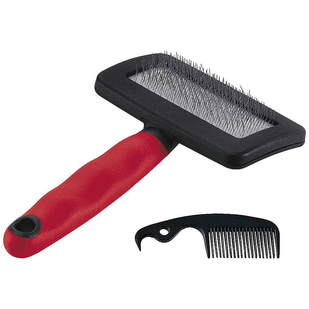 Ferplast brosse carde pour chiens et chats gro 5944, peigne pour enlever les poils morts inclus, idéal pour les animaux à poils