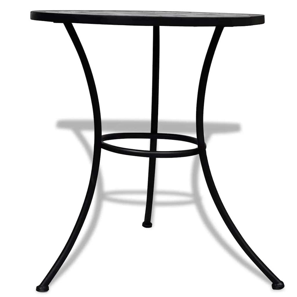 Table de bistro noir et blanc 60 cm mosaïque