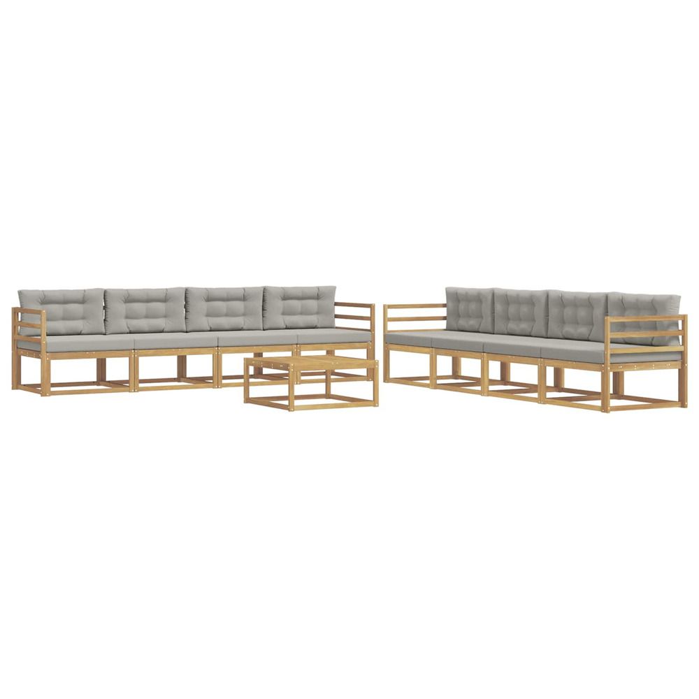 Ensemble de canapés d'extérieur 9 pc blanc et gris clair