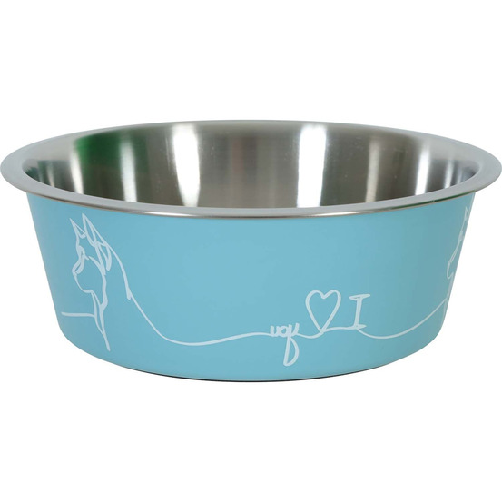 Ecuelle antidérapante bleue pour chiens love dog 1200 ml