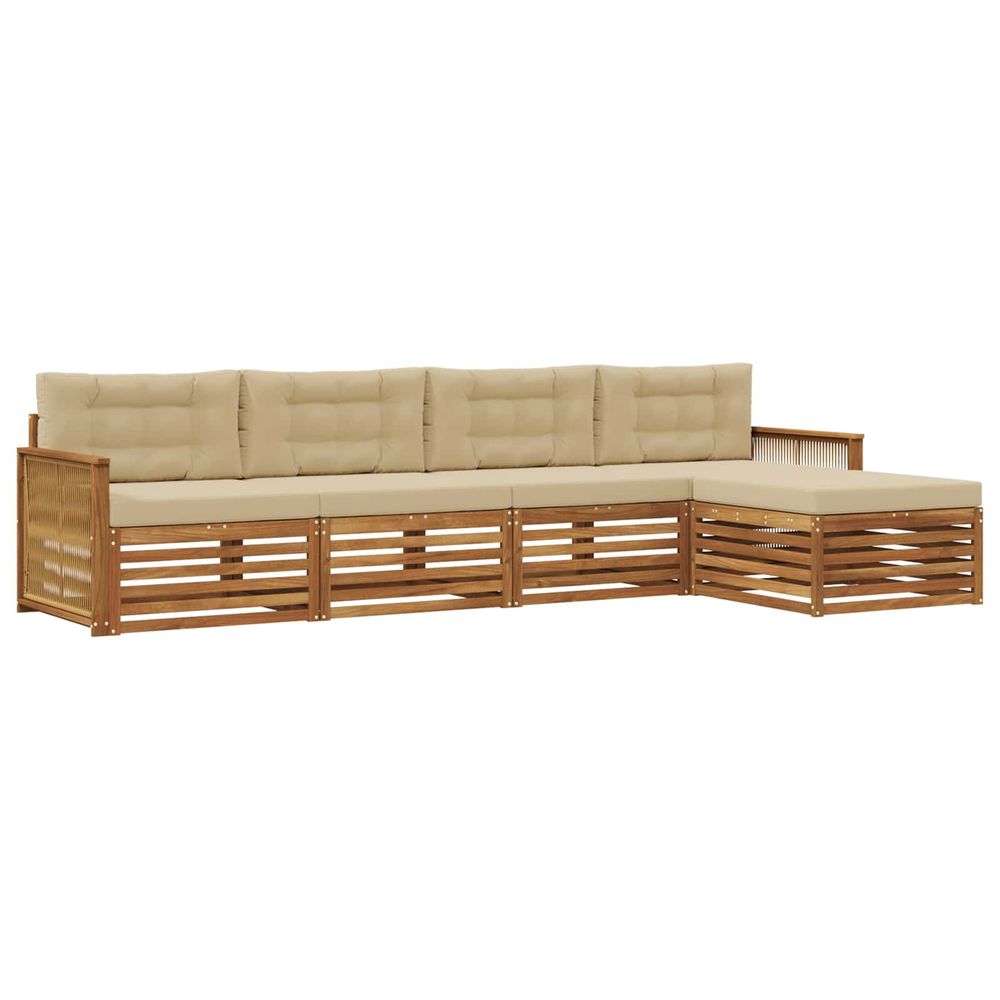 Ensemble de canapés d'extérieur 5 pc naturel et beige