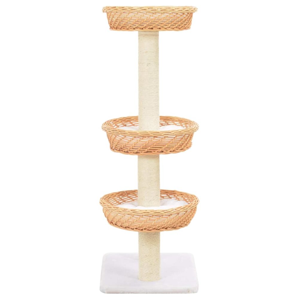 Arbre à chat avec griffoir en sisal naturel bois de saule
