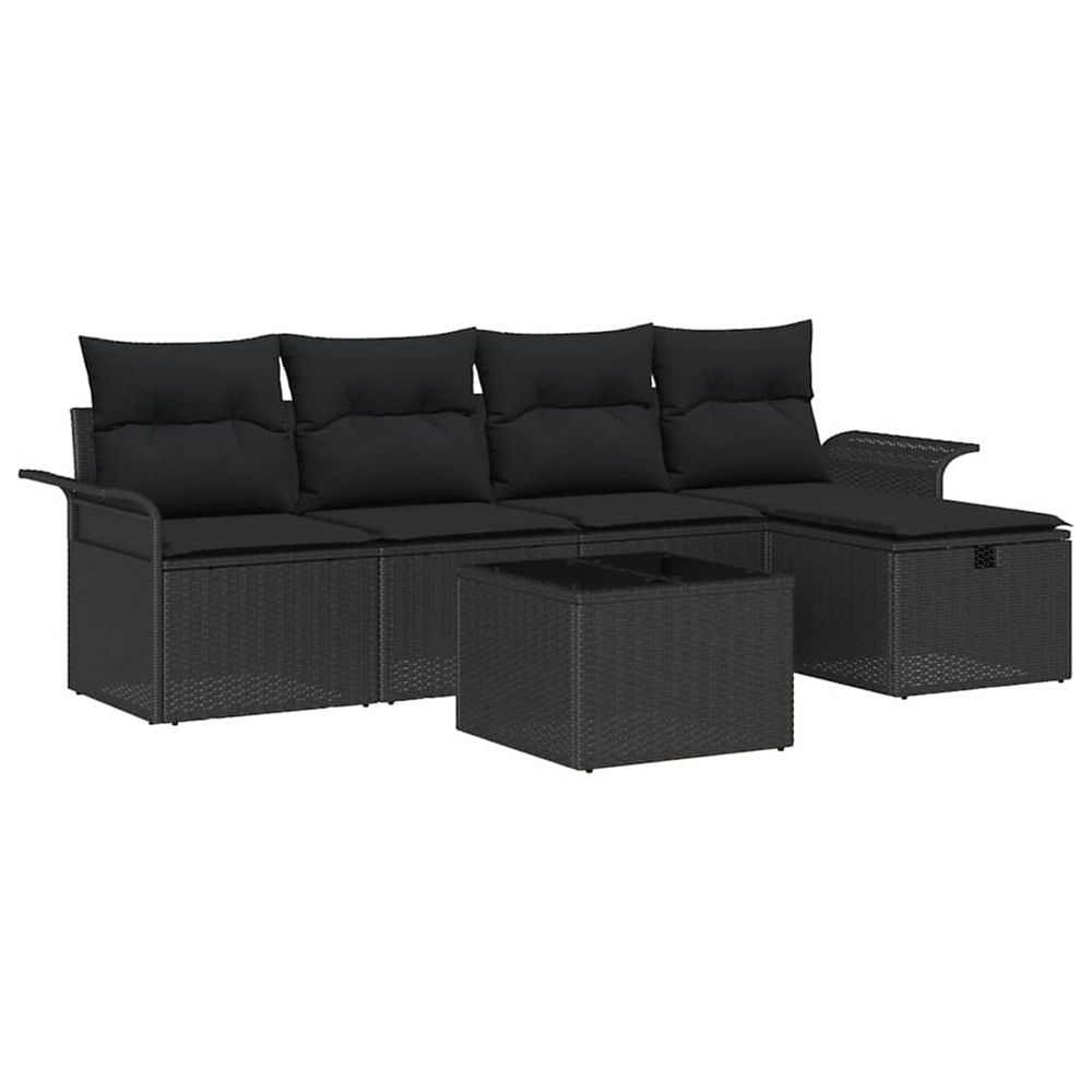 Ensemble de canapé de jardin 6 pc poly rotin