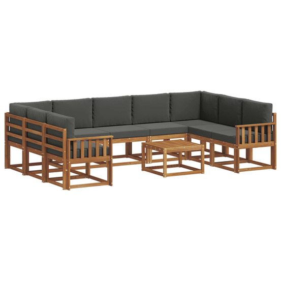 Ensemble de canapés d'extérieur 10 pcs naturel et anthracite