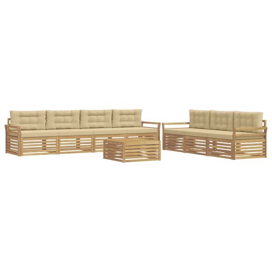 Ensemble de canapés d'extérieur 8 pc blanc et beige