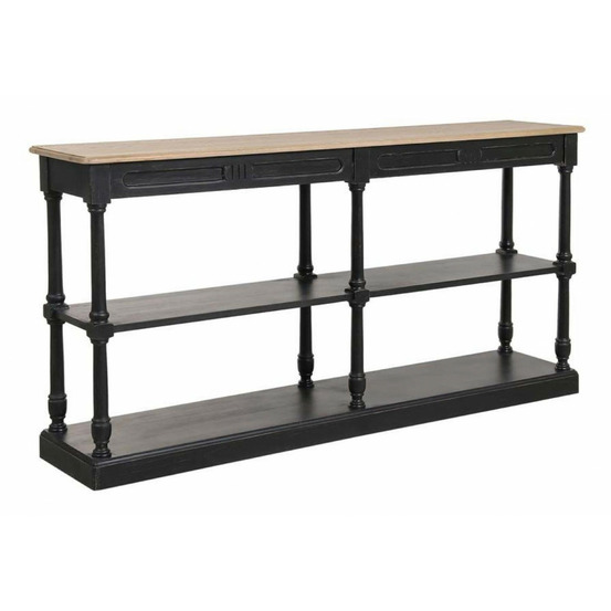 Table drapier 2 tiroirs bois noir - manoir interior's