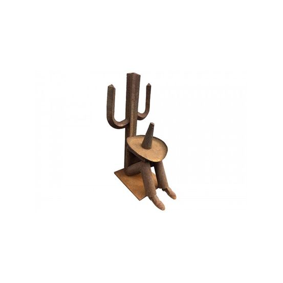 Statue déco jardin mexicain h.155 cm - rouille
