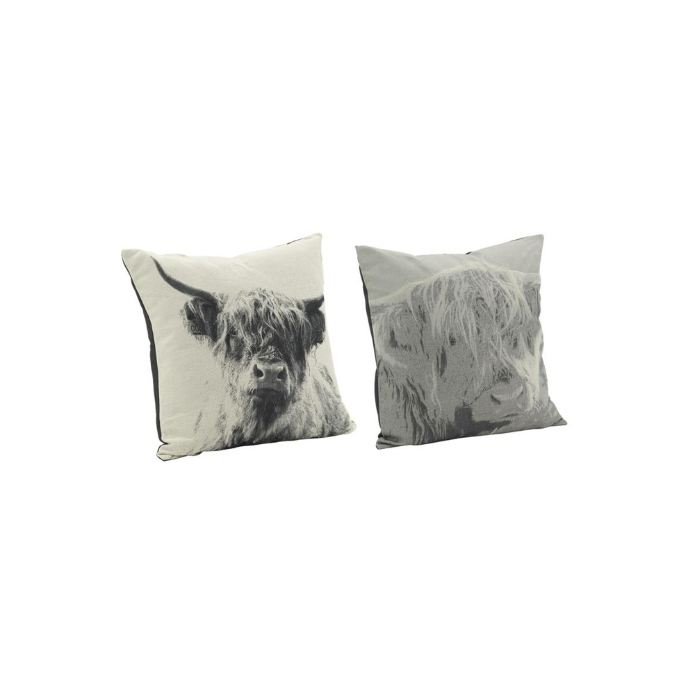 Coussin vache en coton lot de 2