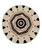 Tapis rond coton tufté tribal d120