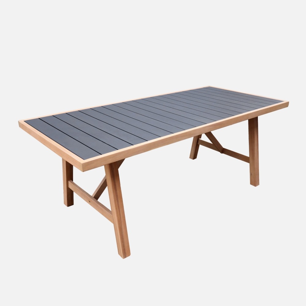 Table de jardin bois d'acacia et aluminium 8 places - eldora