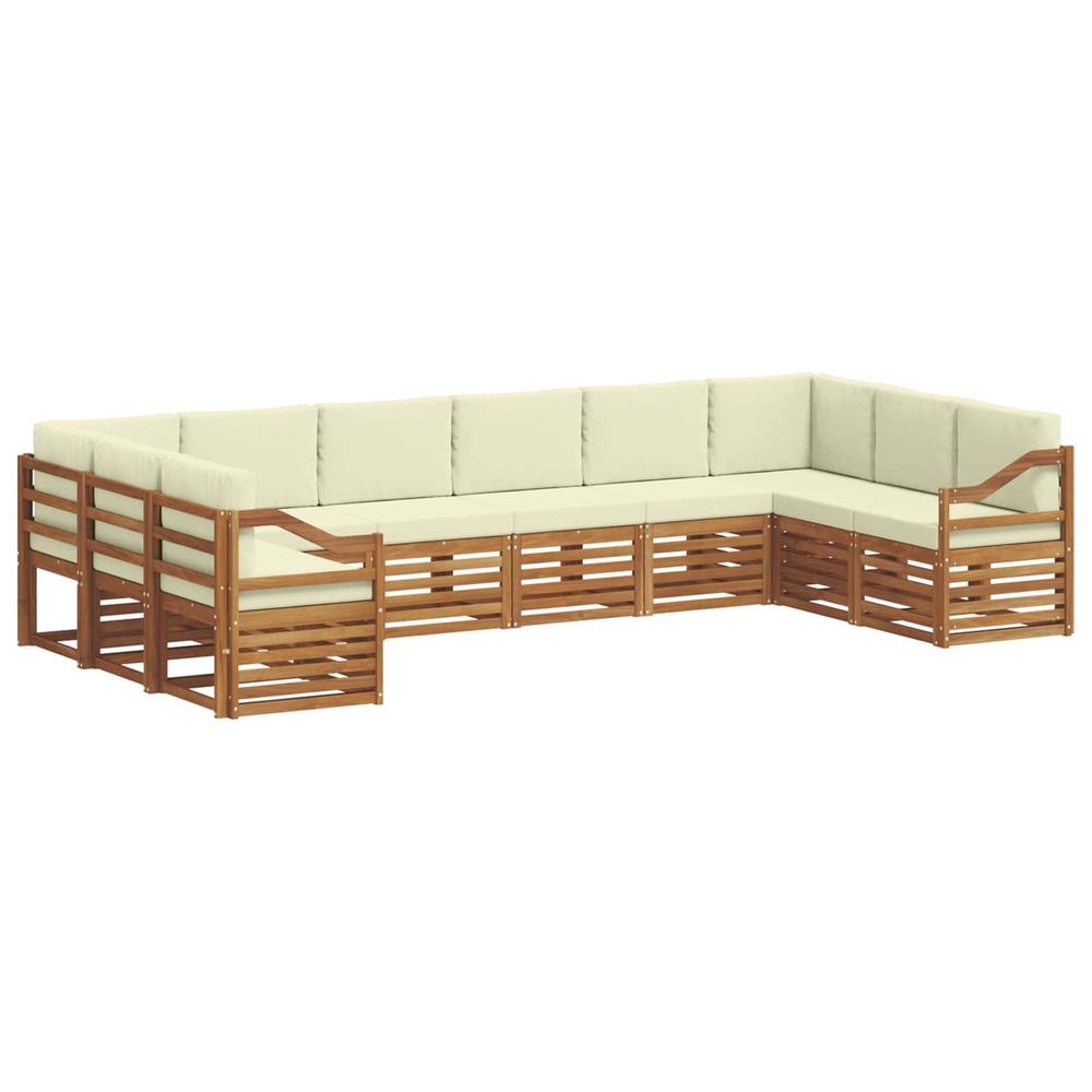 Ensemble de canapés d'extérieur 10 pc naturel et crème