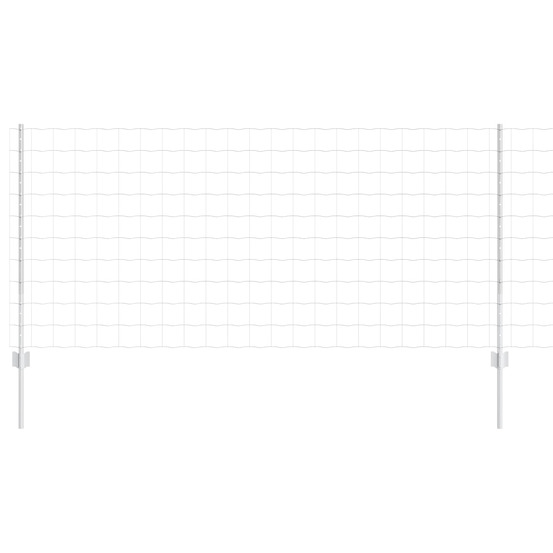 Clôture avec poteau argenté 1 x 25 m acier