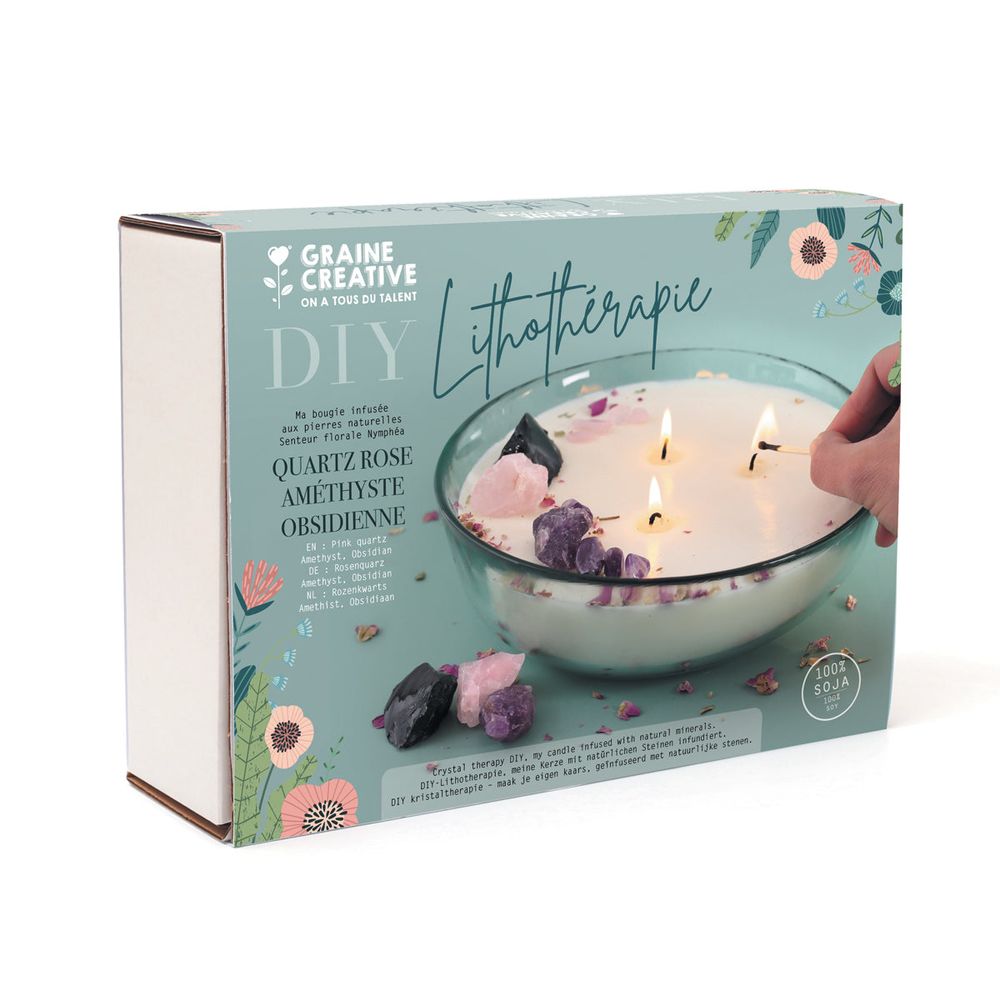 Kit diy - coffret bougie lithothérapie xxl