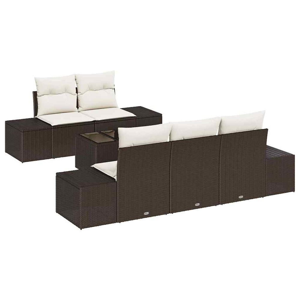 Ensemble de canapé de jardin marron polyrotin