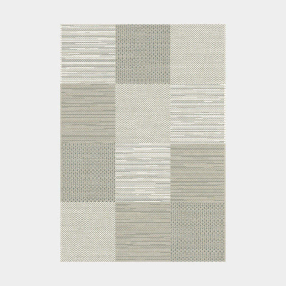 Tapis moderne prisma grège - carrés - 200 x 290 cm