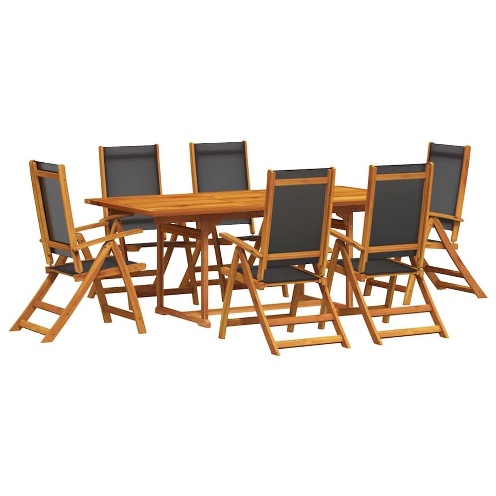Ensemble à manger de jardin 7pcs bois d'acacia solide textilène