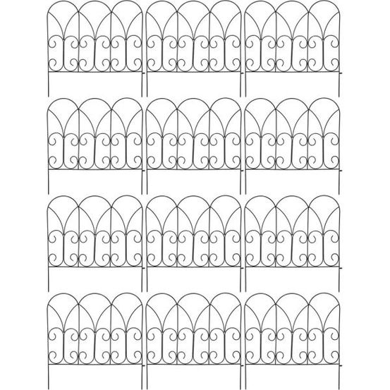 Bordure de jardin métal volutes lot de 12