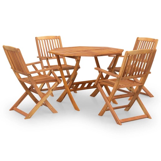 Ensemble à manger de jardin 5 pcs bois d'acacia solide