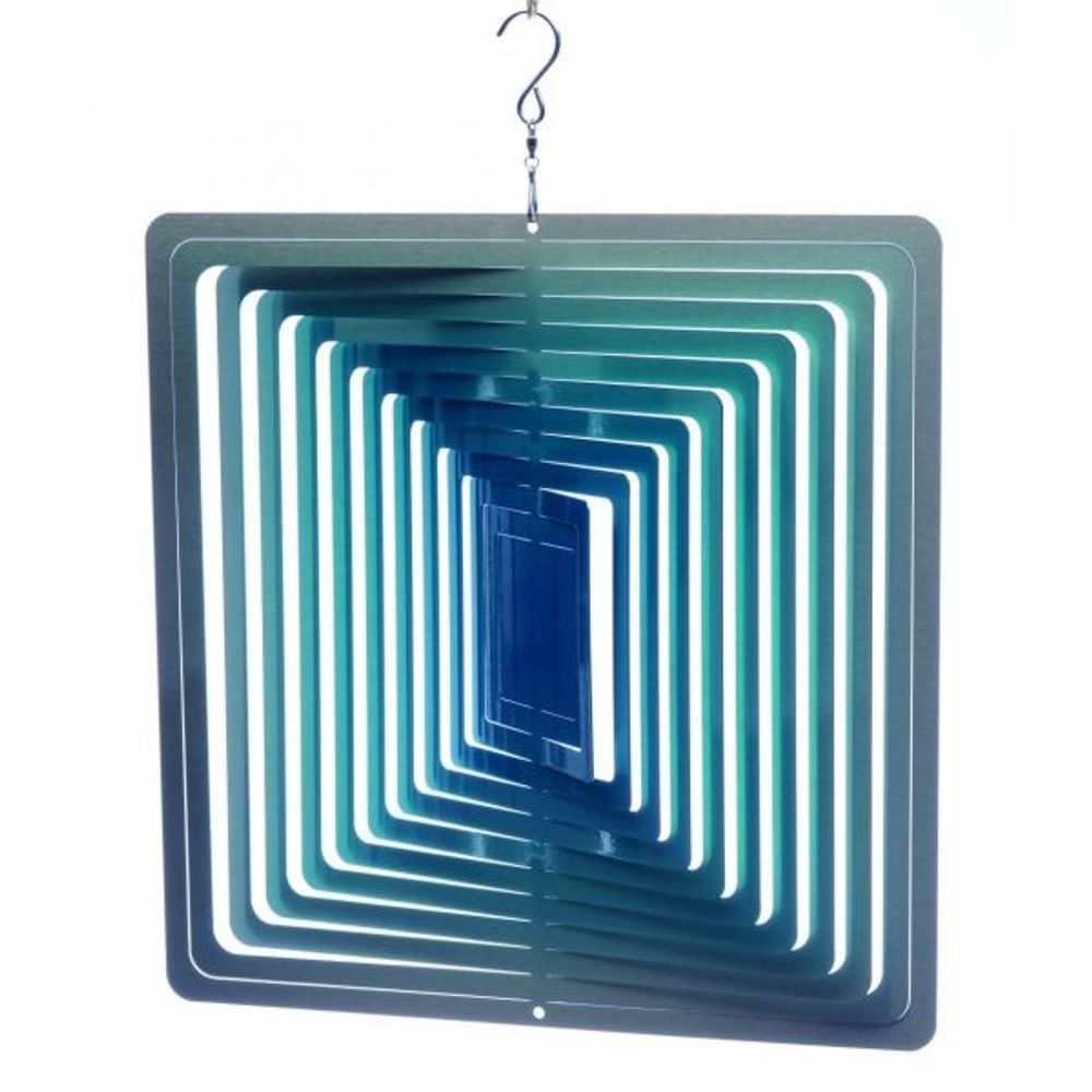 Mobile à vent carré bleu 30cm grand modèle
