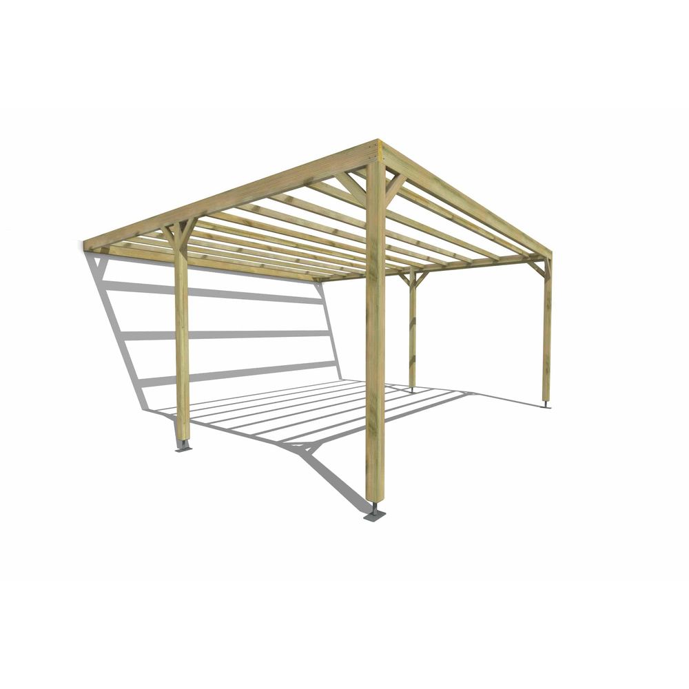 Pergola bois • 5m x 5m • adossée • sens largeur • livraison comprise