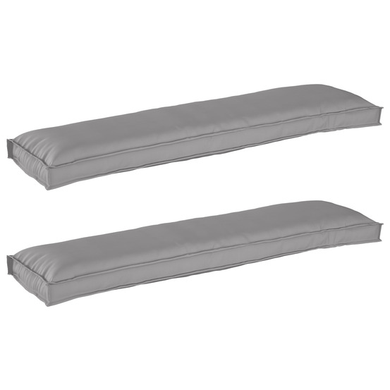 Set de coussins de palette 2 pcs gris 150 x 40 x 8 cm