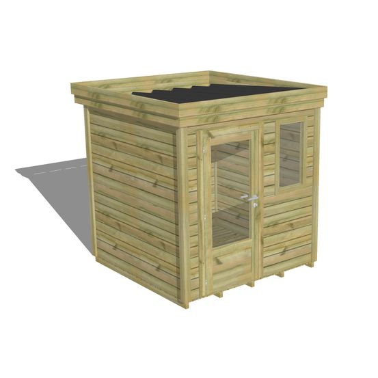 Abri de jardin bois pin traité autoclave 27mm - 2,14x2,14m / 5m2 - bac acier - plancher bois