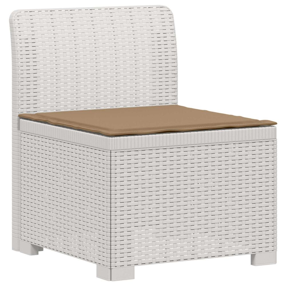 Canapé de jardin 1 place avec coussin look rotin pp blanc