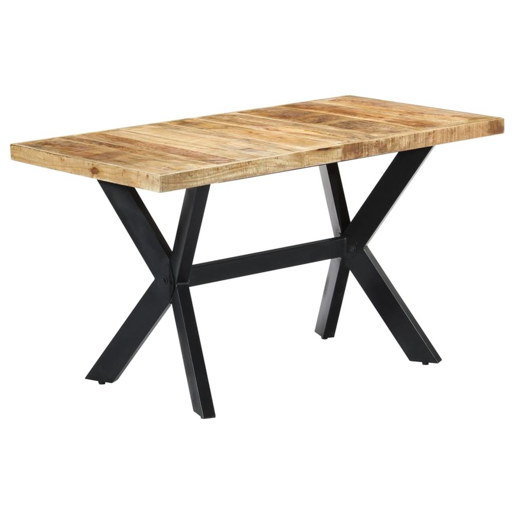 Table à manger 140x70x75 cm bois de manguier massif brut
