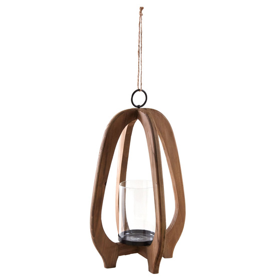Lanterne en bois et en verre ovalia