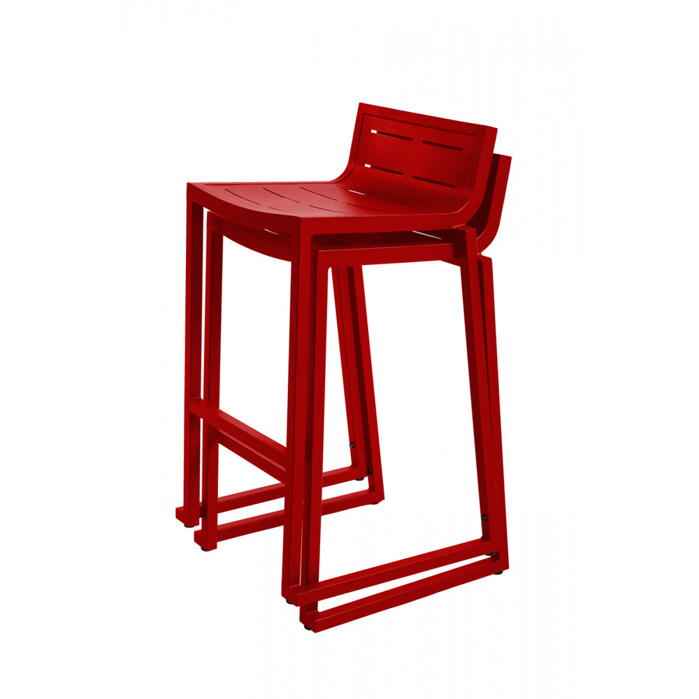 Lot de 4 tabourets de bar inari piment - aluminium