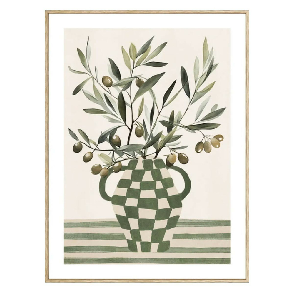 Toile imprimée olive 