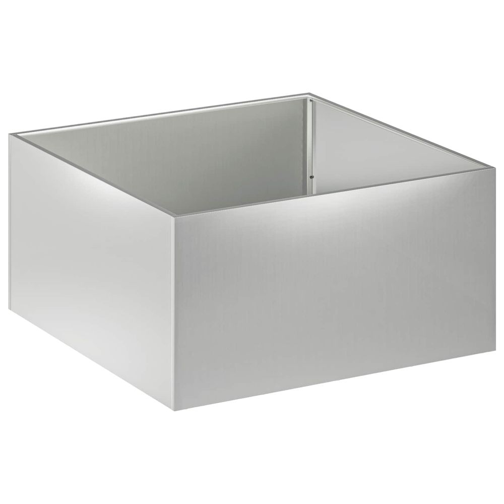 Cache-pot de jardin argenté 80 x 80 x 40 cm acier galvanisé