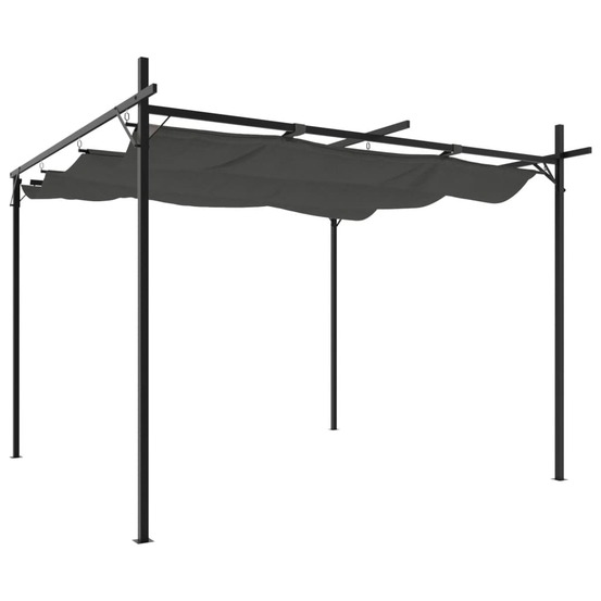 Pergola avec toit rétractable anthracite 295x292x230 cm