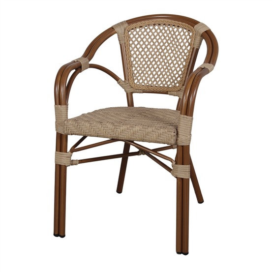 Chaise en rotin synthétique avec un style bistrot - modèle 051 - naturel