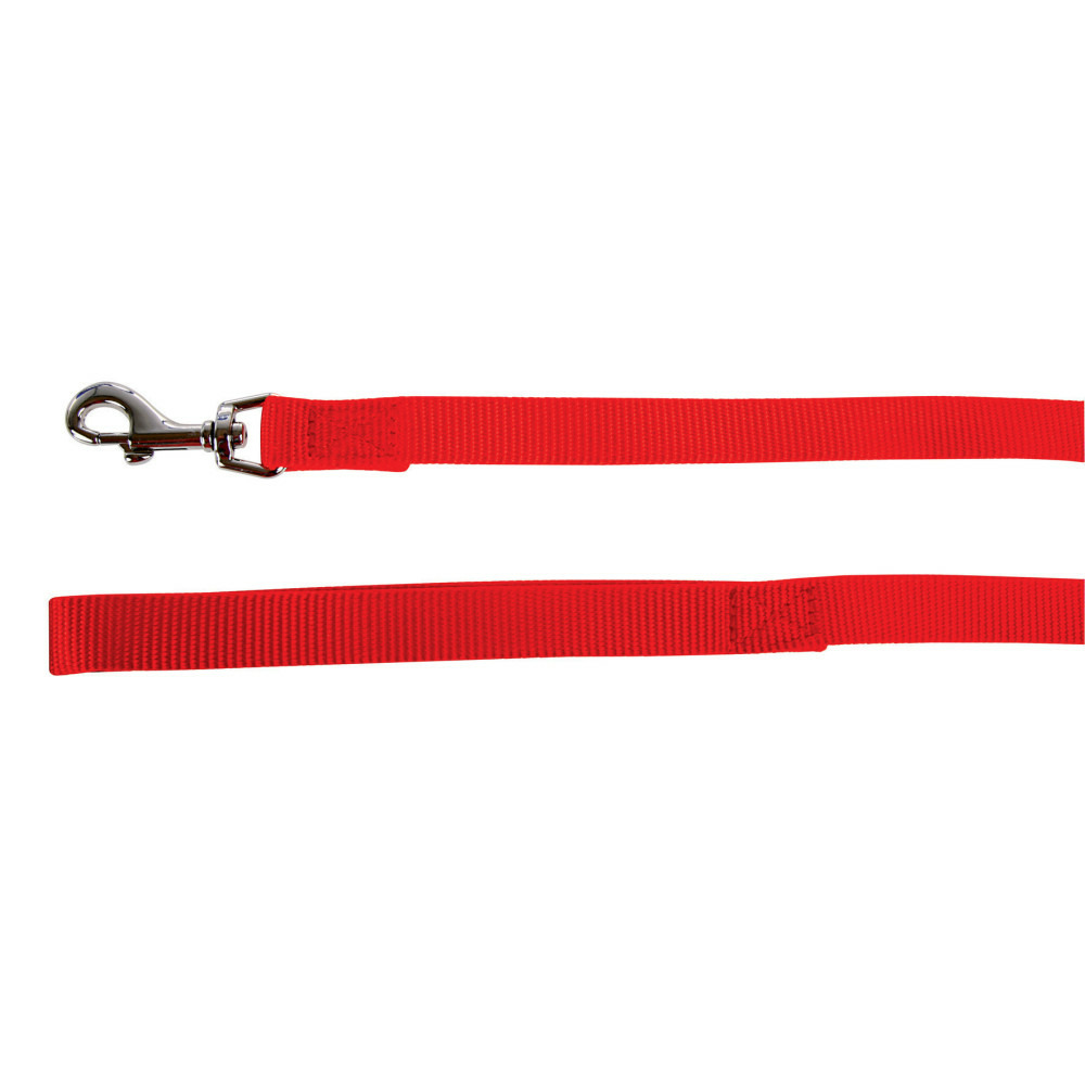 Laisse nylon 1 m x 15 mm rouge pour chien