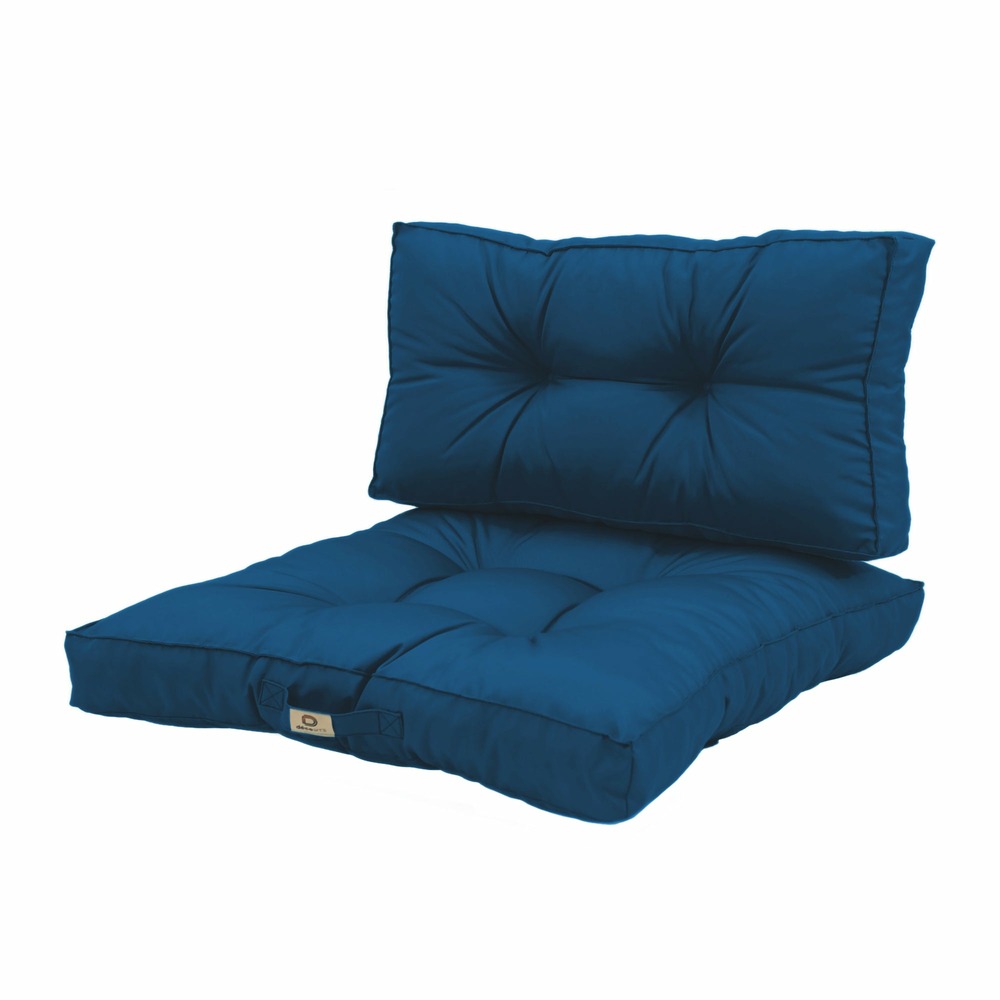 Coussins pour salon de jardin capitonné 60x60cm bleu pétrole