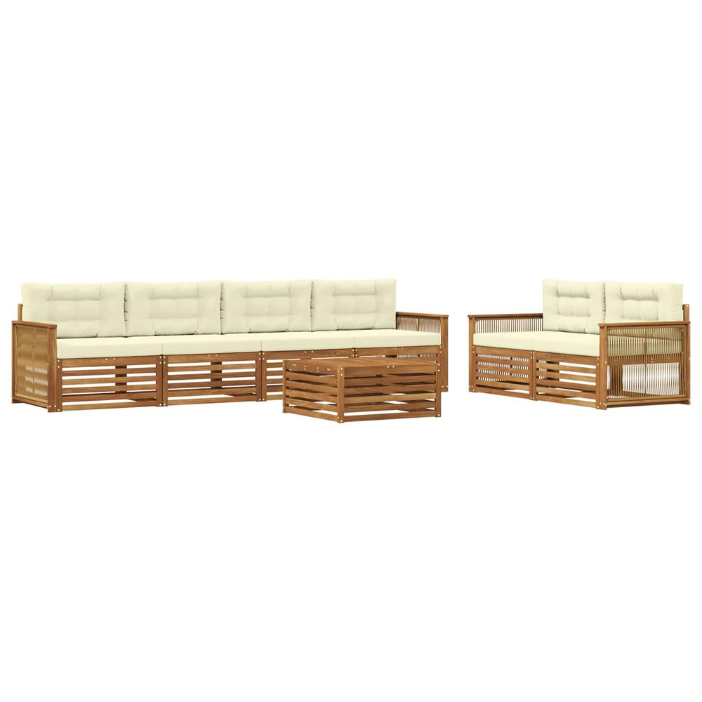 Ensemble de canapés d'extérieur 7 pc naturel et crème