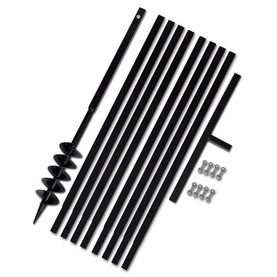 Tarière de sol avec manche 100 mm et tube d'extension 9 m acier