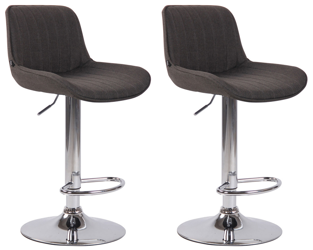 Lot de 2 tabourets de bar lentini tissu chrome