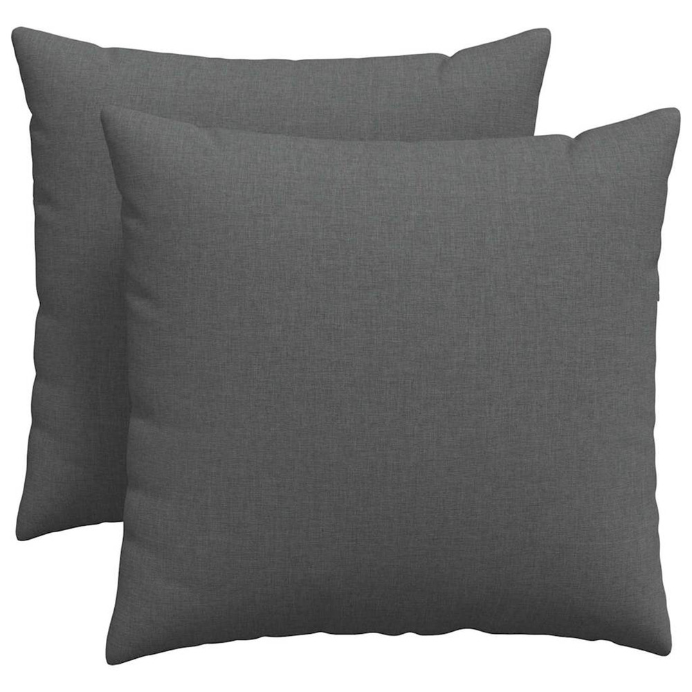 Coussins de canapé 2 pcs gris foncé 50 x 50 cm tissu