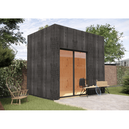 Studio de jardin 4 saisons en bois 3,3 x 2,4 x 3,2 m / isolation re2020 / menuiseries alu k-line