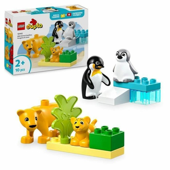 Lego duplo ma ville familles d'animaux sauvages : pingouins et lions