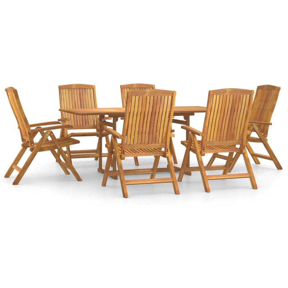 Ensemble à manger de jardin 7 pcs bois de teck solide